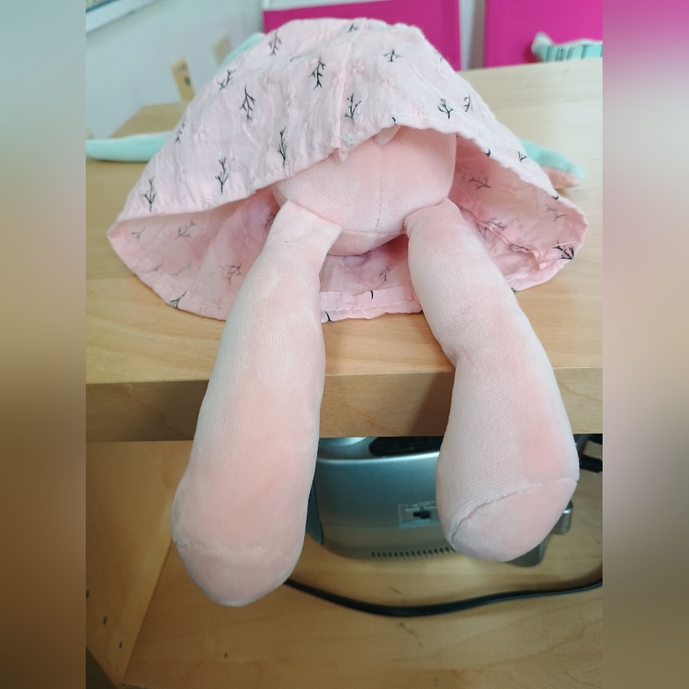 CooVs Bunny Rabbit bashful Long Ear Plush Easter Lovey Plush Toy With Dress 13in - Picture 13 of 14